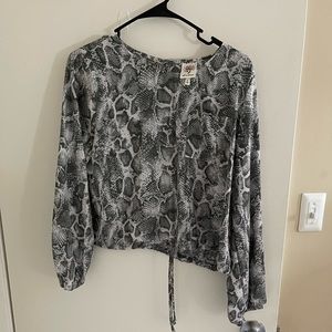 medium grey snake skin blouse